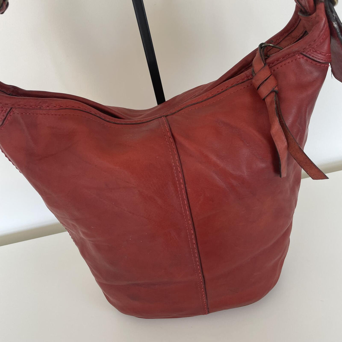 Coach Legacy Red Leather Bucket Convertible Shoulder Bag J0769-11422