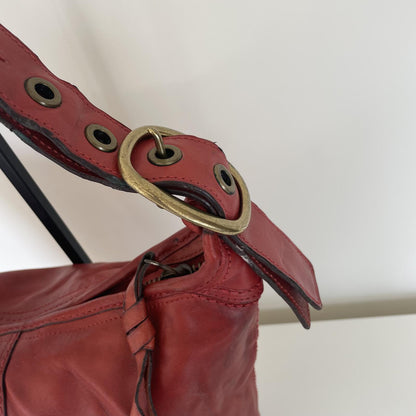 Coach Legacy Red Leather Bucket Convertible Shoulder Bag J0769-11422
