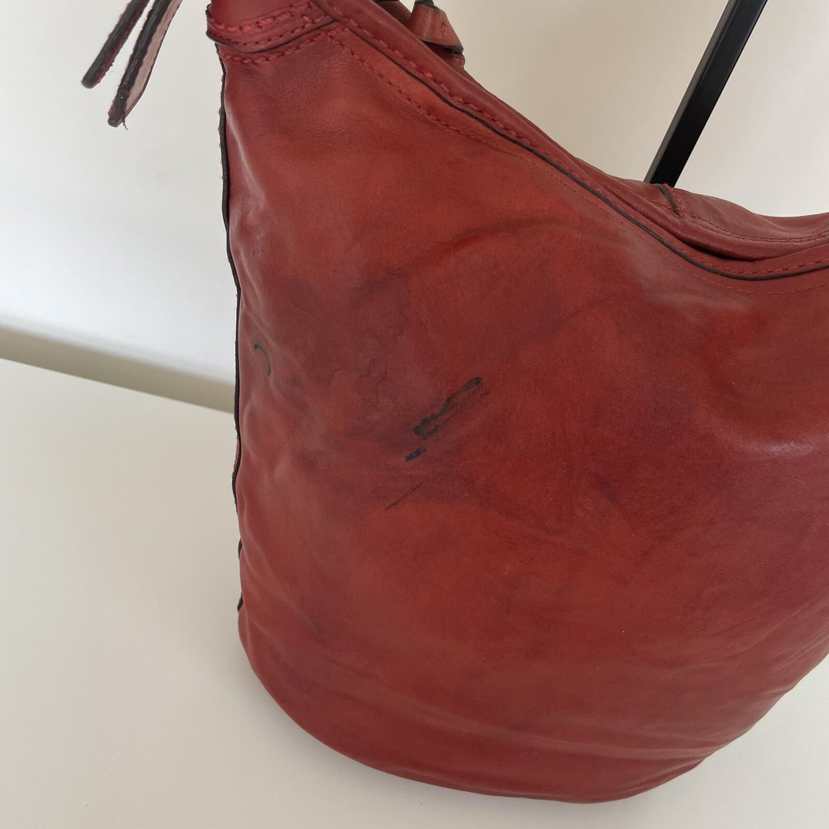 Coach Legacy Red Leather Bucket Convertible Shoulder Bag J0769-11422