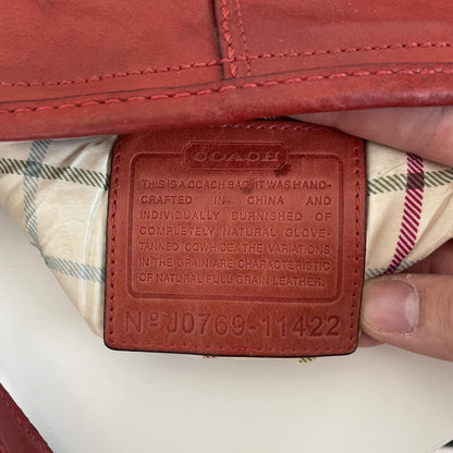 Coach Legacy Red Leather Bucket Convertible Shoulder Bag J0769-11422