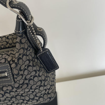 Coach Black Signature Monogram Soft Demi Mini Shoulder Bag D3J-6332