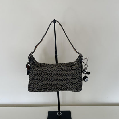 Coach Black Signature Monogram Soft Demi Mini Shoulder Bag D3J-6332