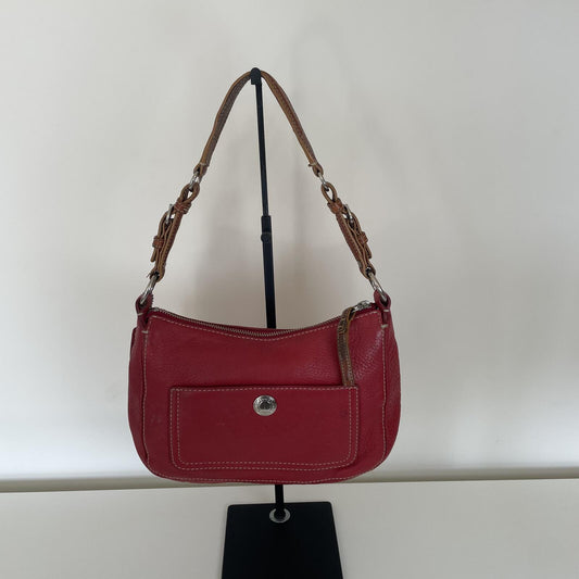 Coach Red Pebbled Leather Shoulder Bag F063-8E99