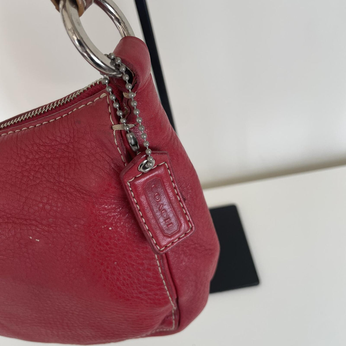 Coach Red Pebbled Leather Shoulder Bag F063-8E99