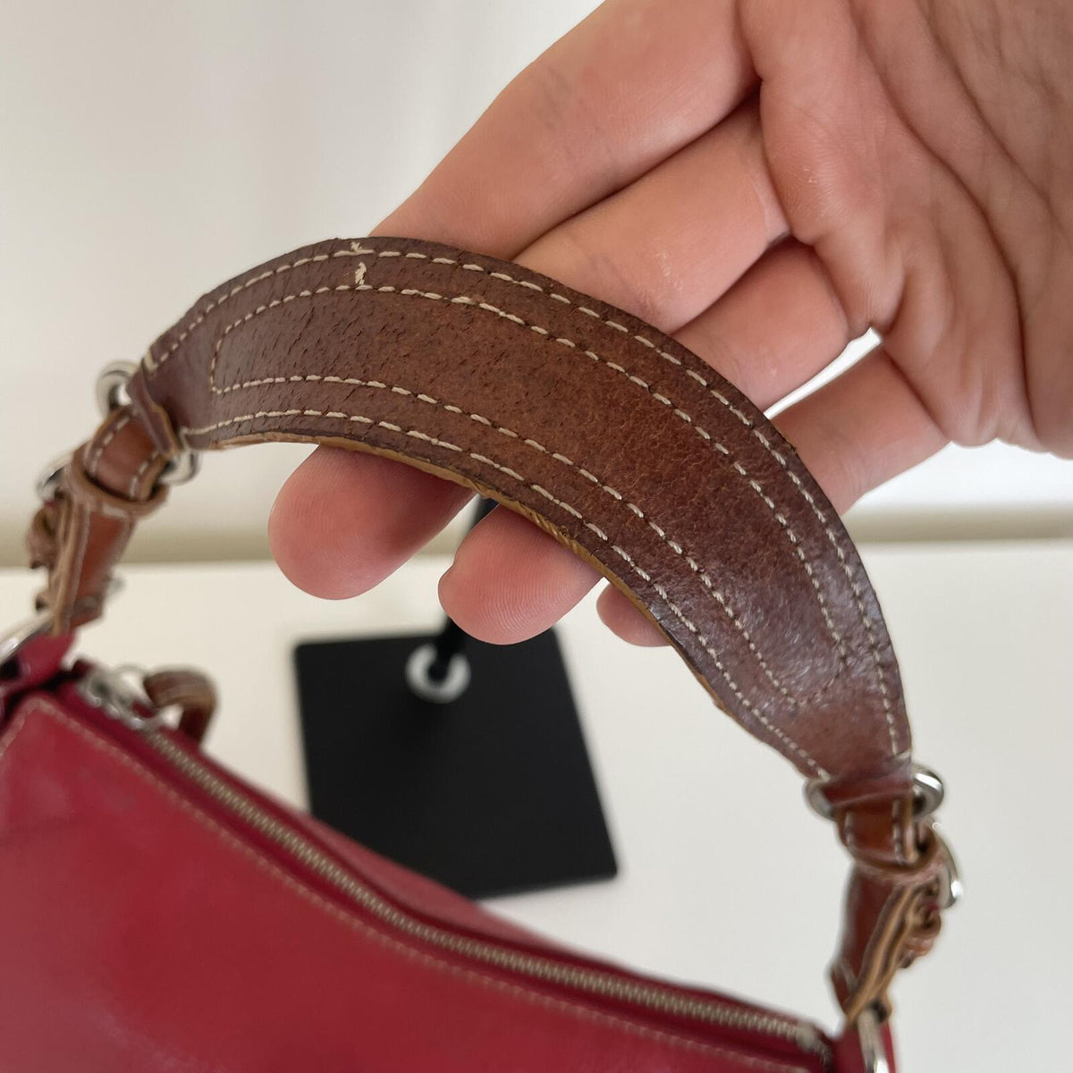 Coach Red Pebbled Leather Shoulder Bag F063-8E99
