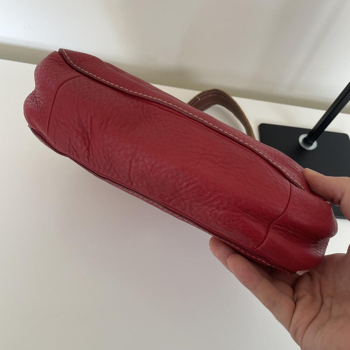 Coach Red Pebbled Leather Shoulder Bag F063-8E99