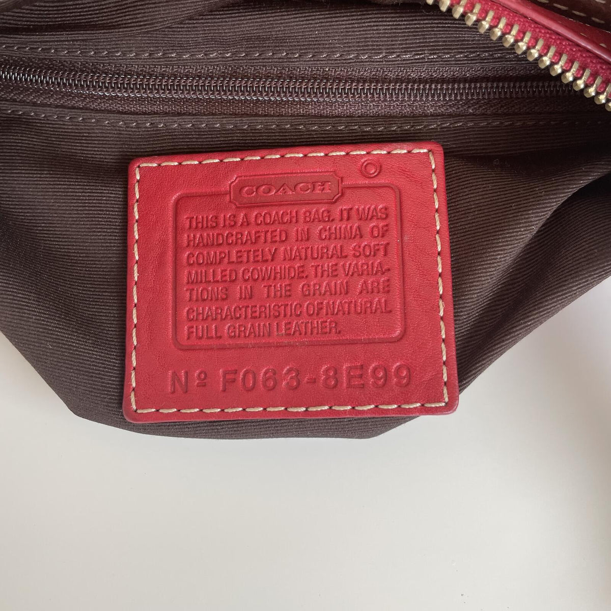 Coach Red Pebbled Leather Shoulder Bag F063-8E99