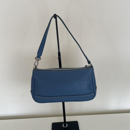 Coach Blue Pebbled Leather Hamptons Mini Shoulder Bag B06S-9860