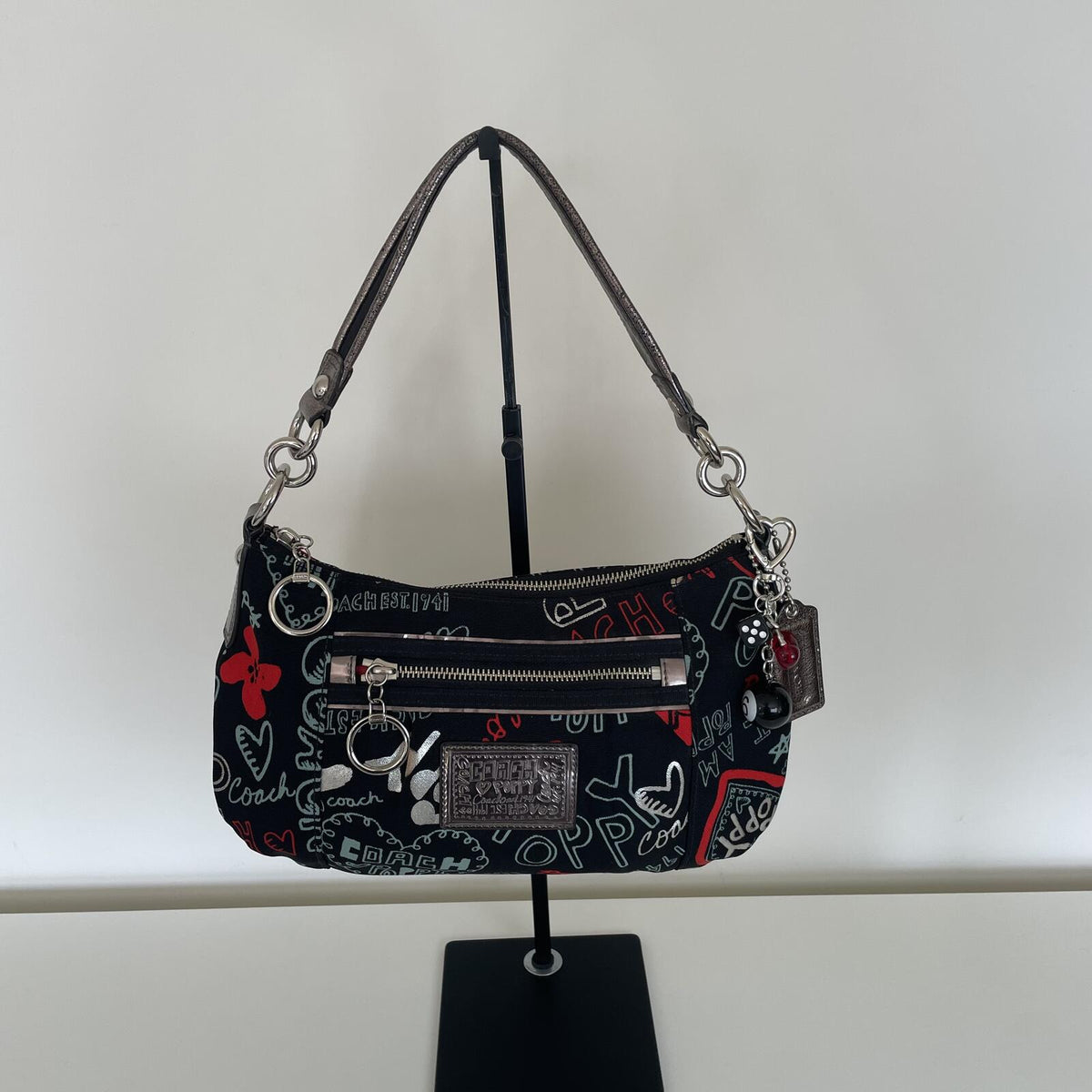 Coach Poppy Graffiti Black Shoulder Bag G1020-16051