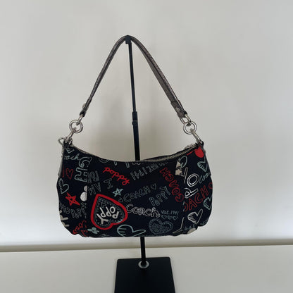 Coach Poppy Graffiti Black Shoulder Bag G1020-16051