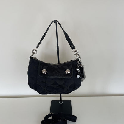Coach Poppy Black Sateen Groovy Convertible Shoulder Bag K09-13833