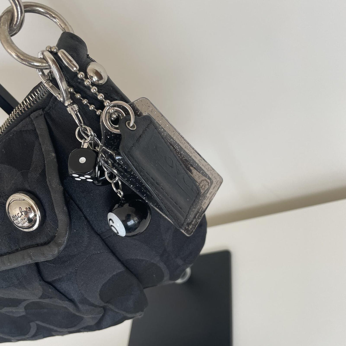 Coach Poppy Black Sateen Groovy Convertible Shoulder Bag K09-13833