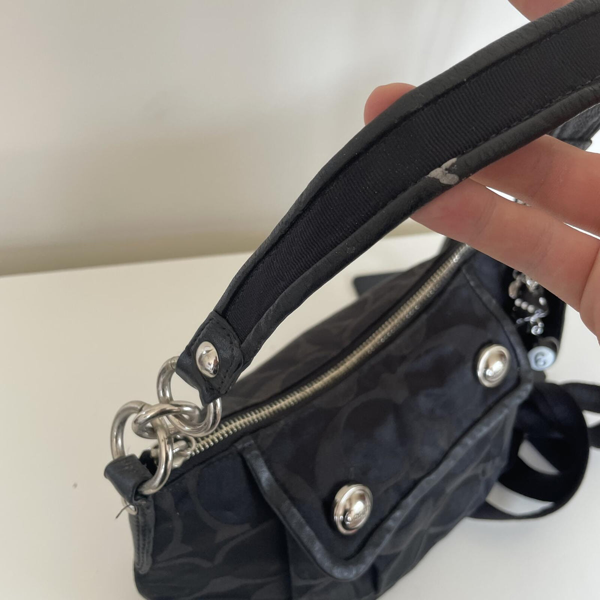 Coach Poppy Black Sateen Groovy Convertible Shoulder Bag K09-13833