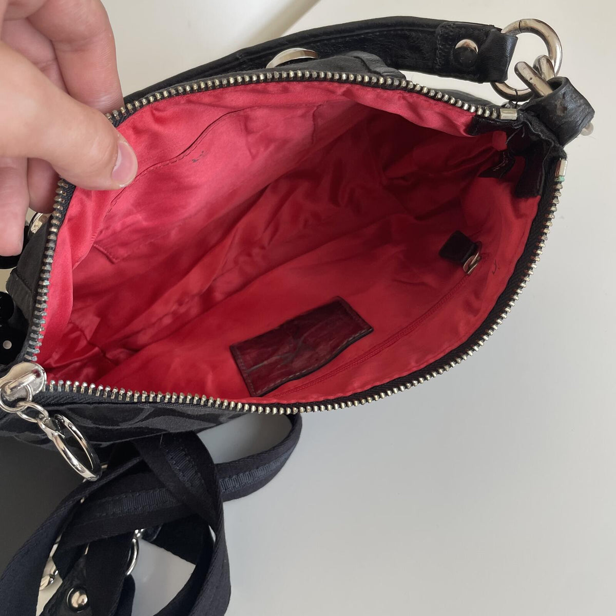 Coach Poppy Black Sateen Groovy Convertible Shoulder Bag K09-13833