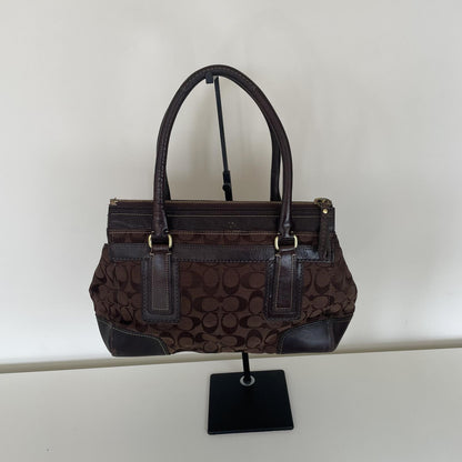 Coach Brown Signature Monogram Hampton Shoulder Bag H0755-11062