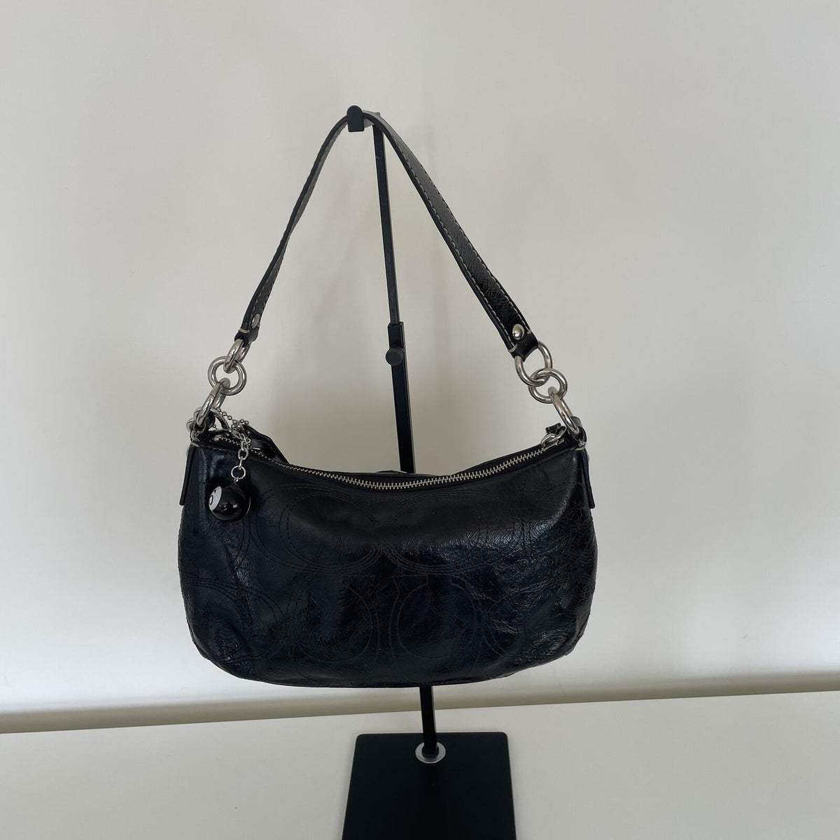 Coach Black Patent Mini Convertible Shoulder Bag H1026-F15141