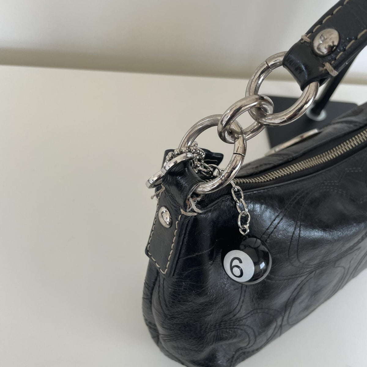 Coach Black Patent Mini Convertible Shoulder Bag H1026-F15141