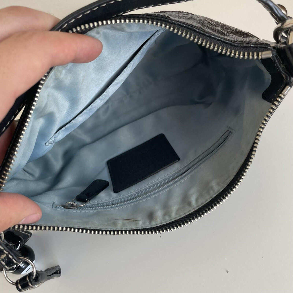 Coach Black Patent Mini Convertible Shoulder Bag H1026-F15141