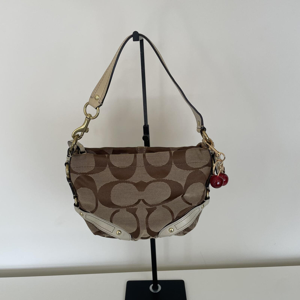 Coach Beige Signature Monogram Mini Carly Shoulder Bag M0726-40347