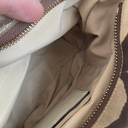 Coach Beige Signature Monogram Mini Carly Shoulder Bag M0726-40347