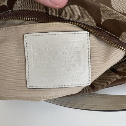 Coach Beige Signature Monogram Mini Carly Shoulder Bag M0726-40347