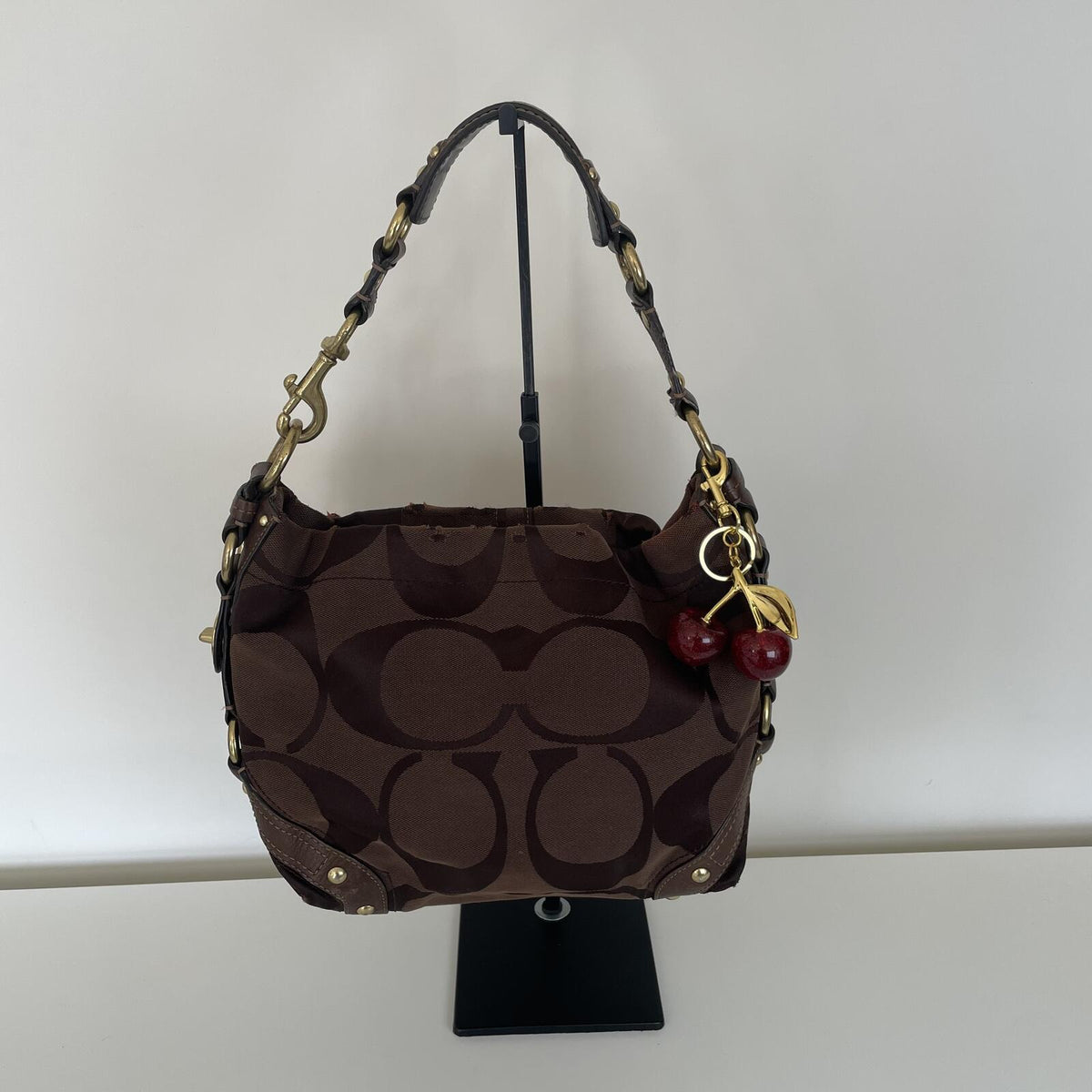 Coach Brown Signature Monogram Carly Shoulder Bag G0793-10619