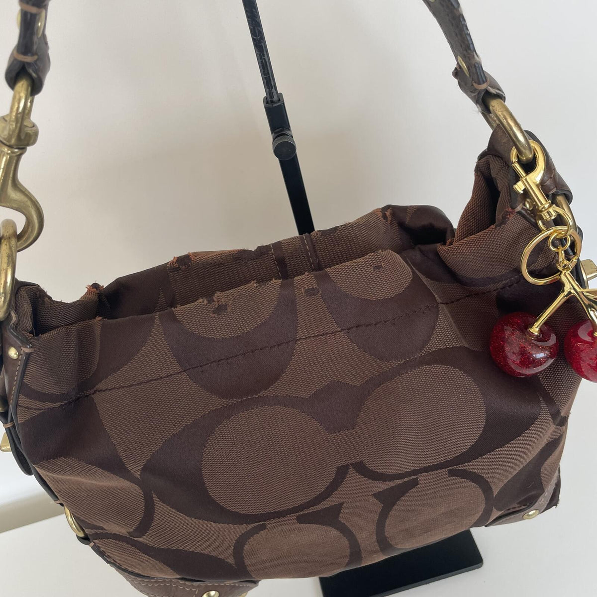 Coach Brown Signature Monogram Carly Shoulder Bag G0793-10619