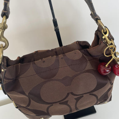 Coach Brown Signature Monogram Carly Shoulder Bag G0793-10619
