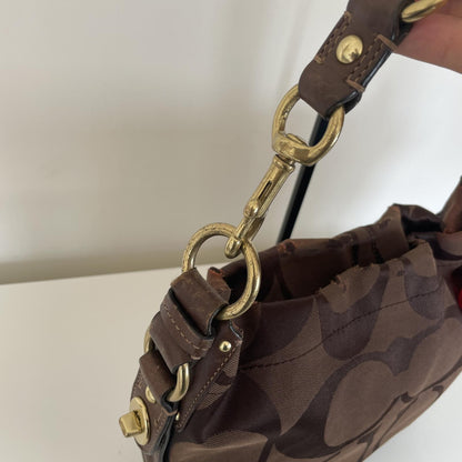 Coach Brown Signature Monogram Carly Shoulder Bag G0793-10619
