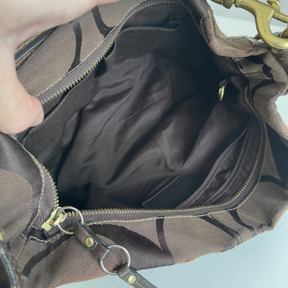 Coach Brown Signature Monogram Carly Shoulder Bag G0793-10619