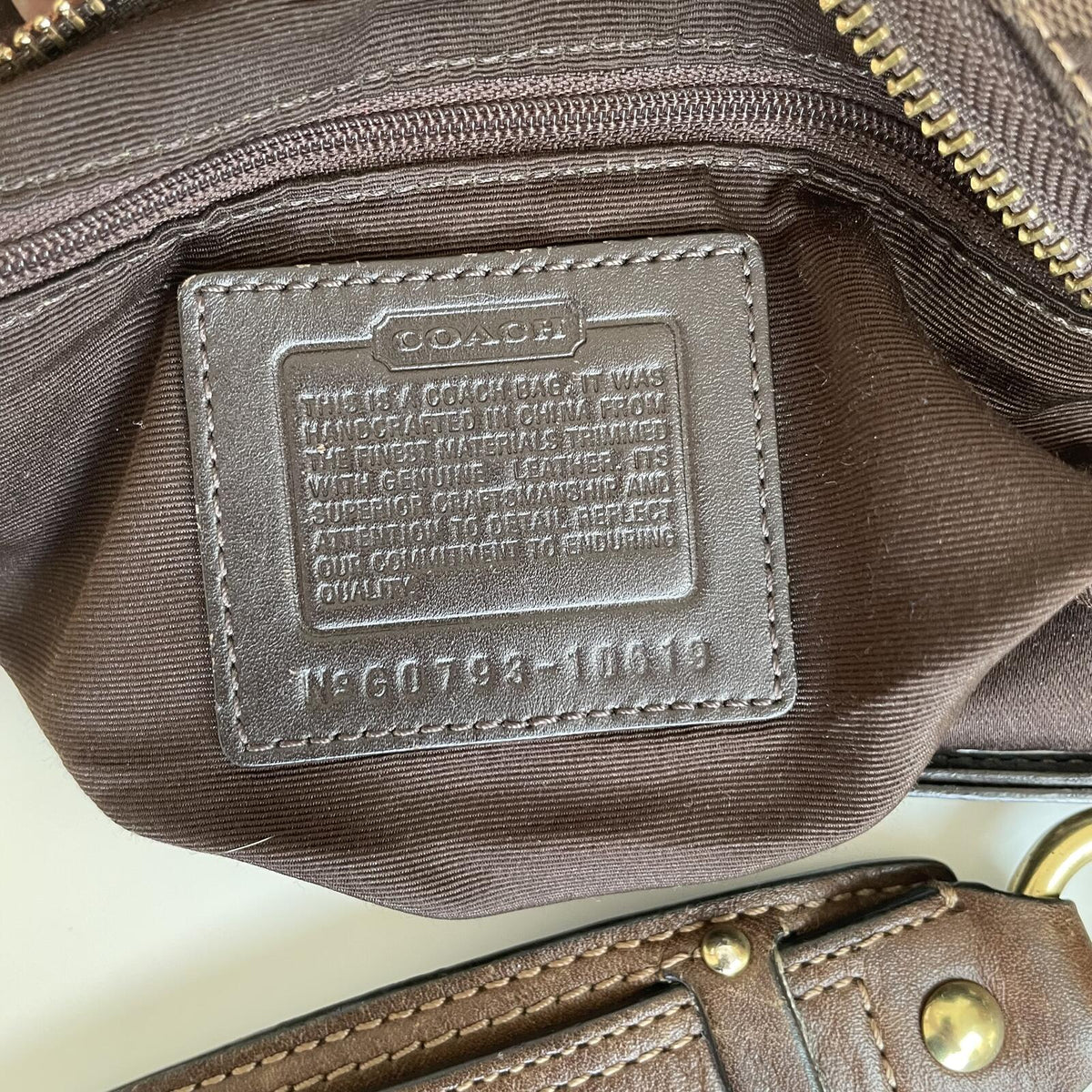 Coach Brown Signature Monogram Carly Shoulder Bag G0793-10619