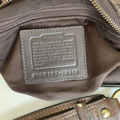Coach Brown Signature Monogram Carly Shoulder Bag G0793-10619