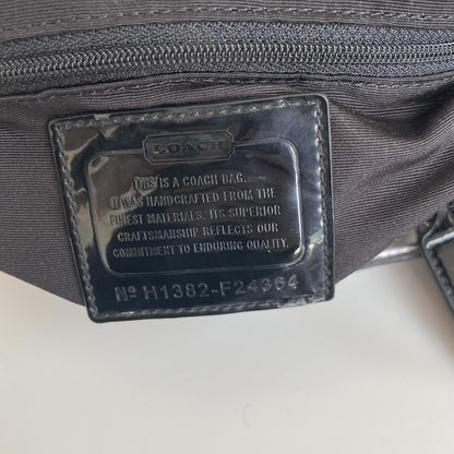 Coach Black Signature Monogram Satchel Shoulder Bag H1382-F24364