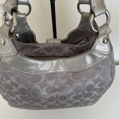Coach Lilac and Silver 3-Compartment Hobo Shoulder Bag K1193-F18911