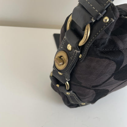 Coach Black Signature Monogram Carly Shoulder Bag E0771-10619