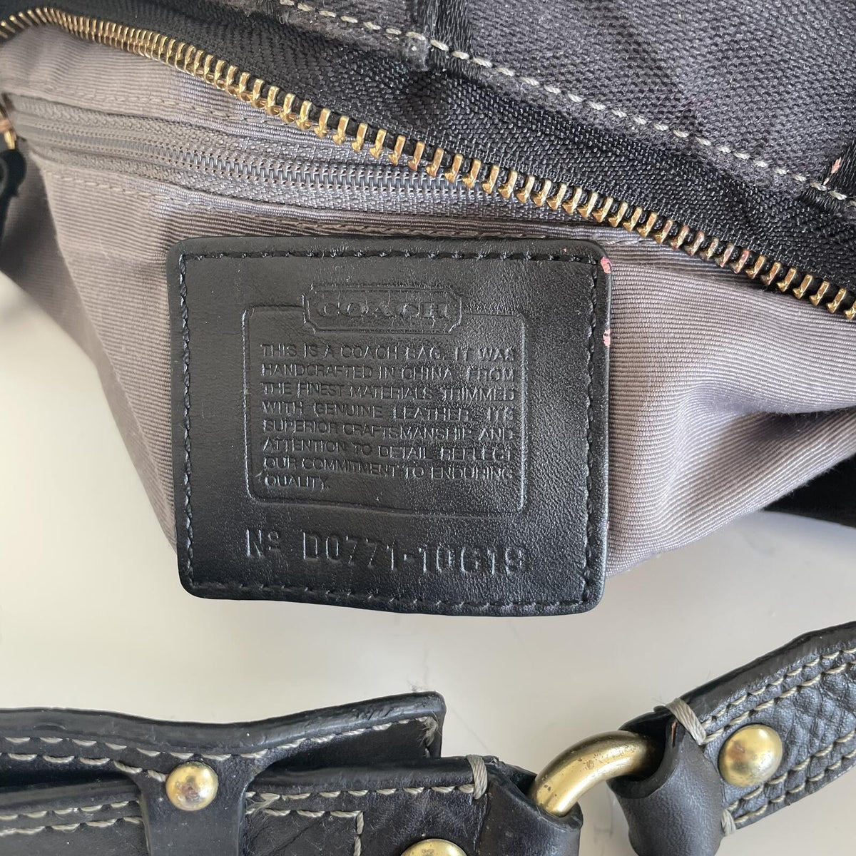 Coach Black Signature Monogram Carly Shoulder Bag E0771-10619