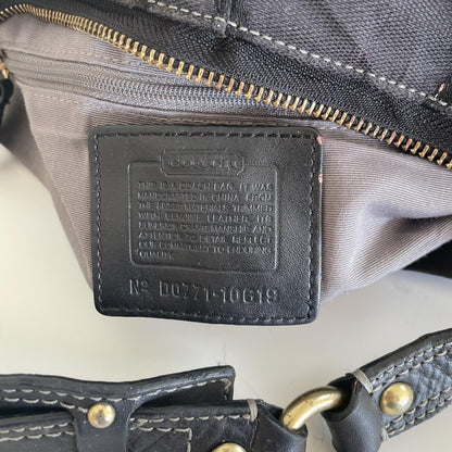 Coach Black Signature Monogram Carly Shoulder Bag E0771-10619