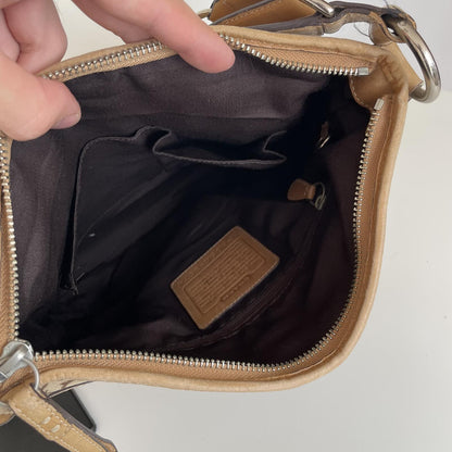 Coach Beige Signature Monogram Convertible Shoulder Bag H05K-3574