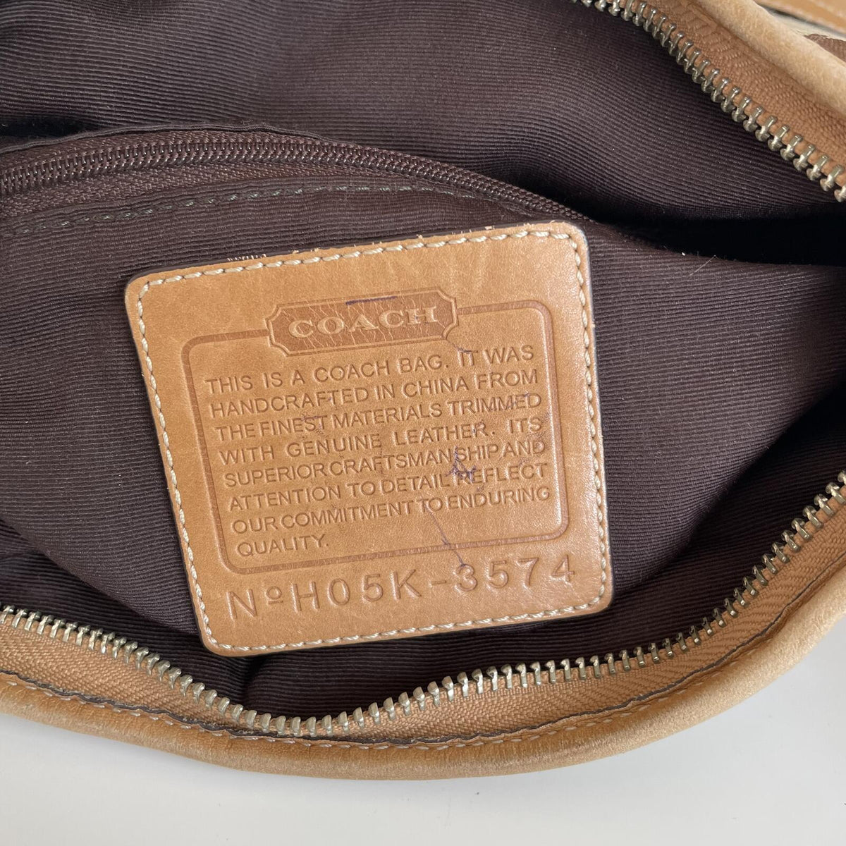 Coach Beige Signature Monogram Convertible Shoulder Bag H05K-3574