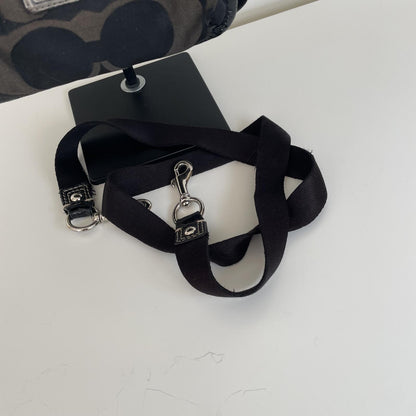 Coach Black Poppy Signature Monogram Shoulder Bag