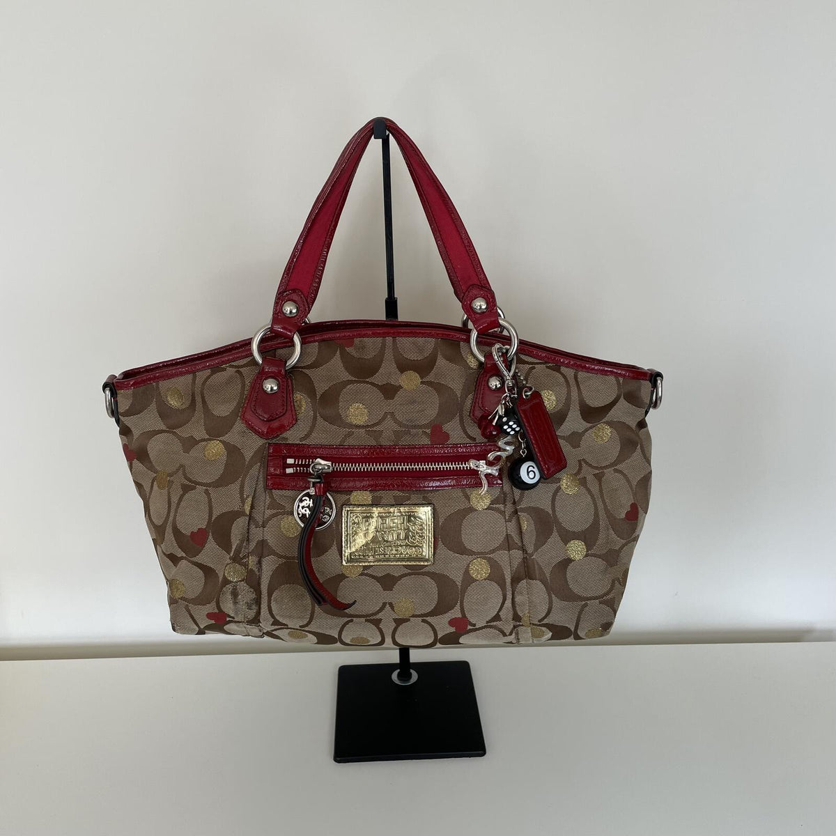 Coach Beige Poppy Secret Admirer Shoulder Tote Bag H1068-16295P