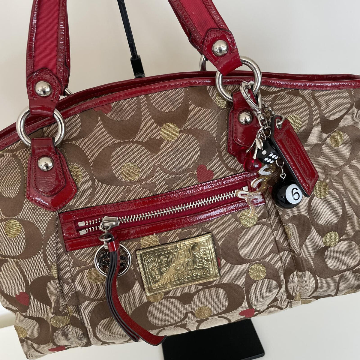 Coach Beige Poppy Secret Admirer Shoulder Tote Bag H1068-16295P