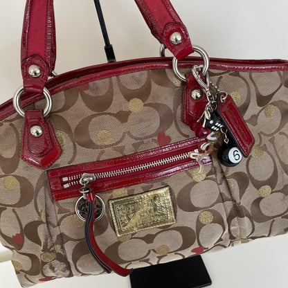 Coach Beige Poppy Secret Admirer Shoulder Tote Bag H1068-16295P
