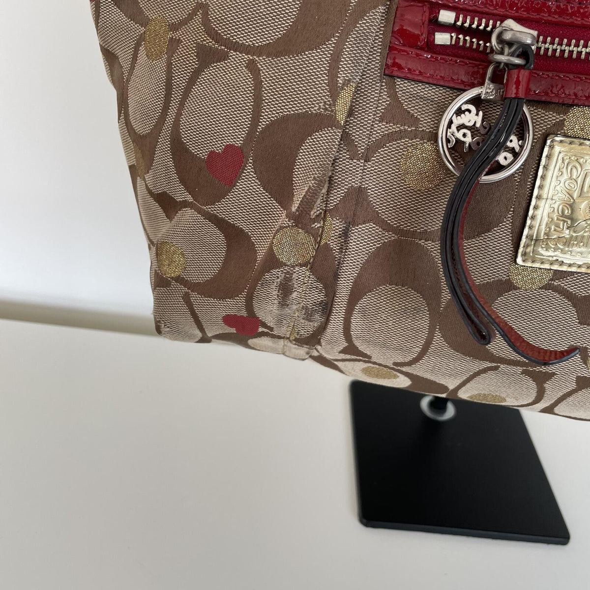 Coach Beige Poppy Secret Admirer Shoulder Tote Bag H1068-16295P