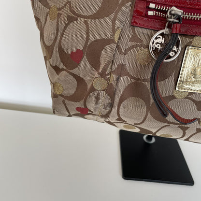 Coach Beige Poppy Secret Admirer Shoulder Tote Bag H1068-16295P