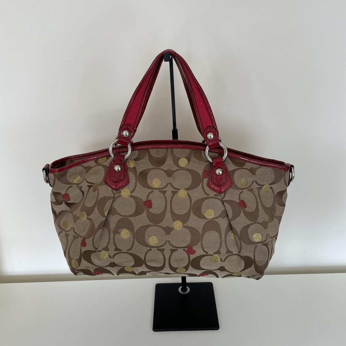 Coach Beige Poppy Secret Admirer Shoulder Tote Bag H1068-16295P