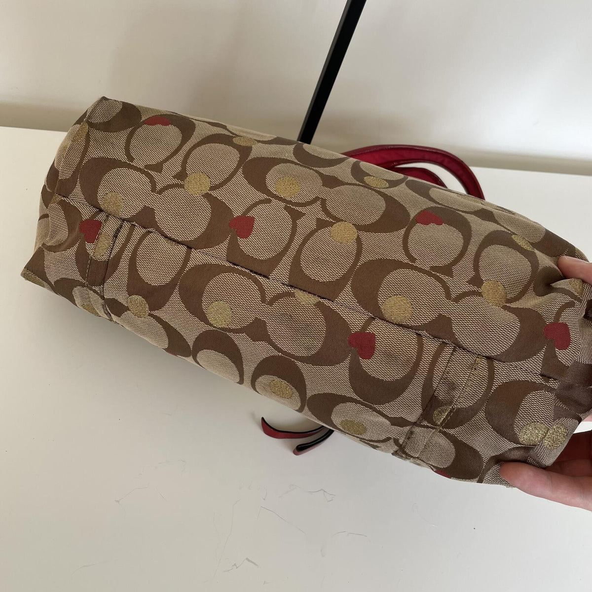 Coach Beige Poppy Secret Admirer Shoulder Tote Bag H1068-16295P
