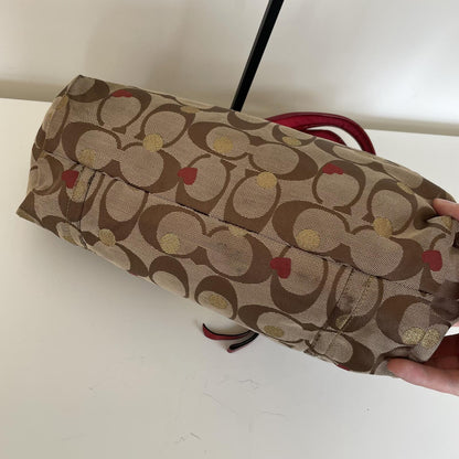 Coach Beige Poppy Secret Admirer Shoulder Tote Bag H1068-16295P