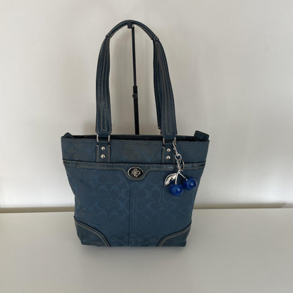 Coach Blue Canvas Hampton Shoulder Bag J0960-F13973
