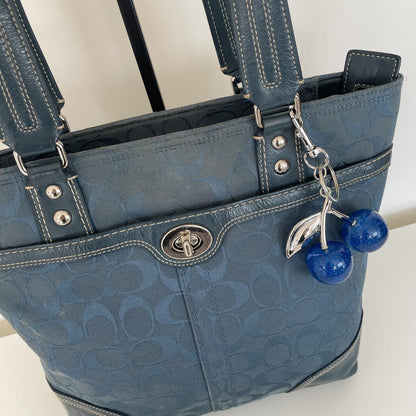 Coach Blue Canvas Hampton Shoulder Bag J0960-F13973
